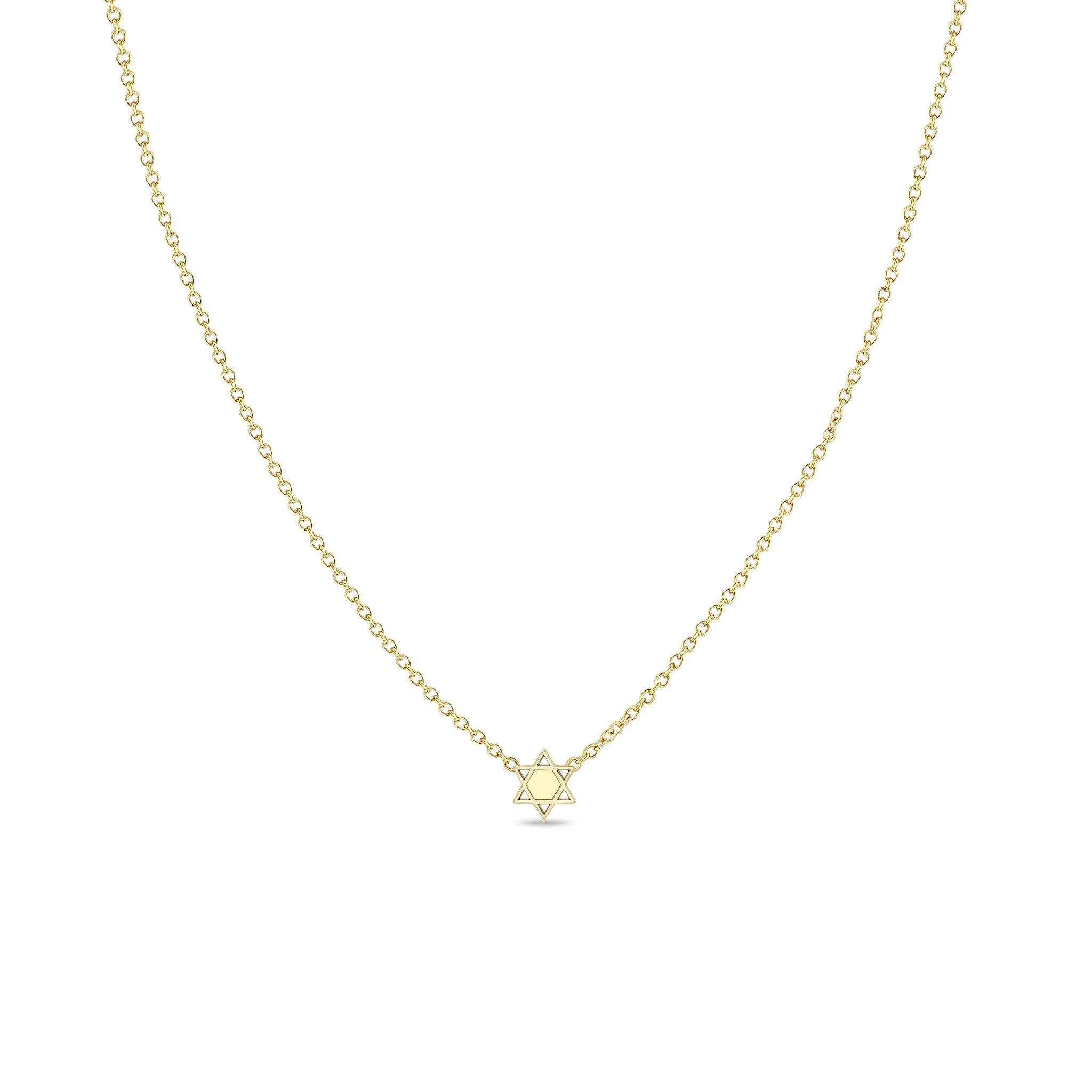 14k Itty Bitty Star of David Necklace sold by Zoe Chicco