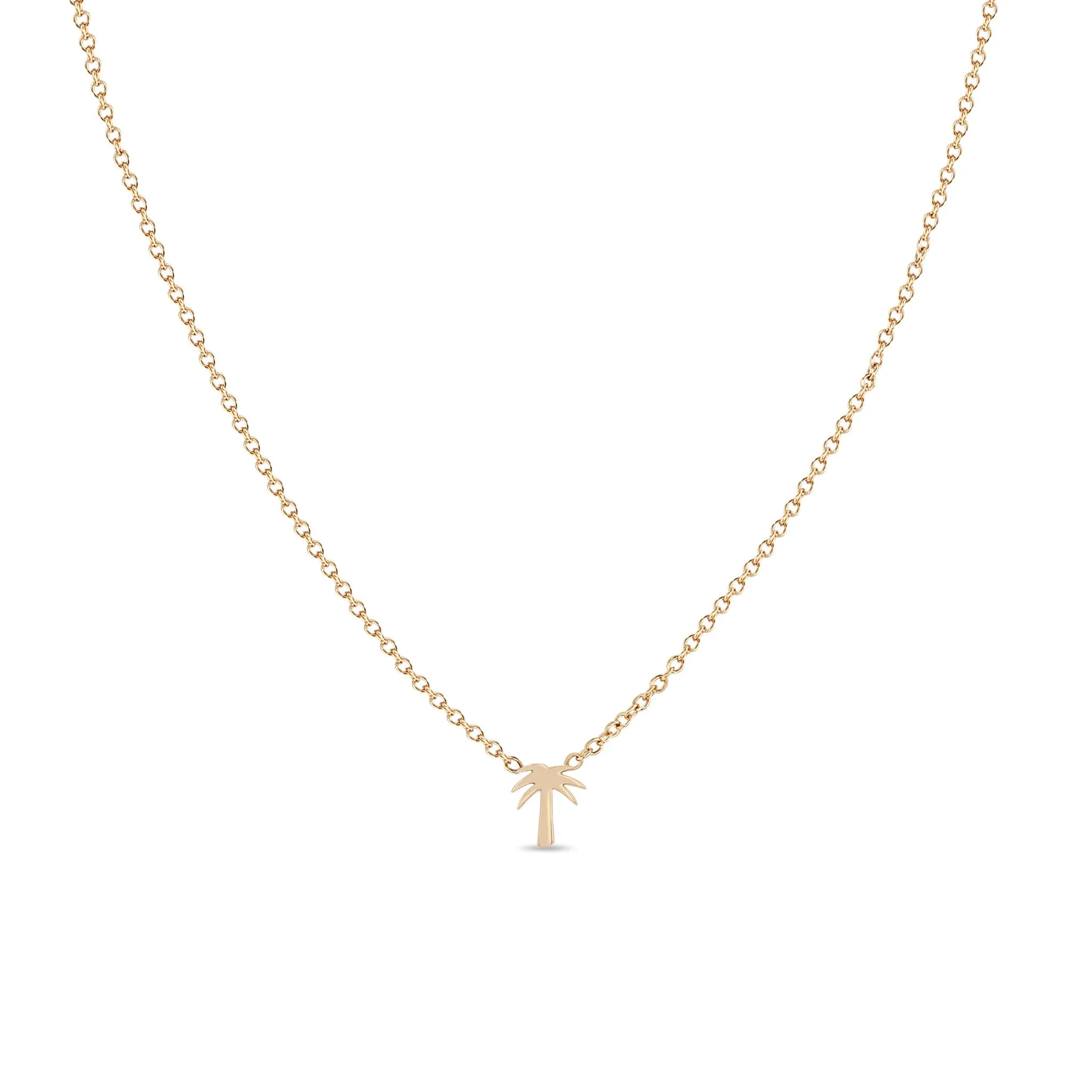 14k Itty Bitty Palm Tree Necklace sold by Zoe Chicco product image thumbnail 3