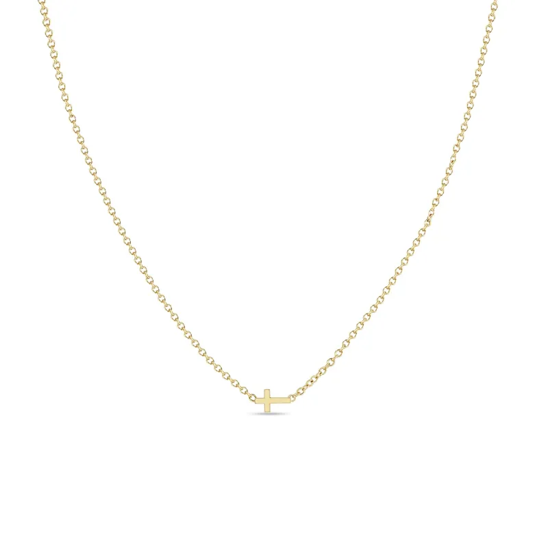 14k Itty Bitty Cross Necklace sold by Zoe Chicco