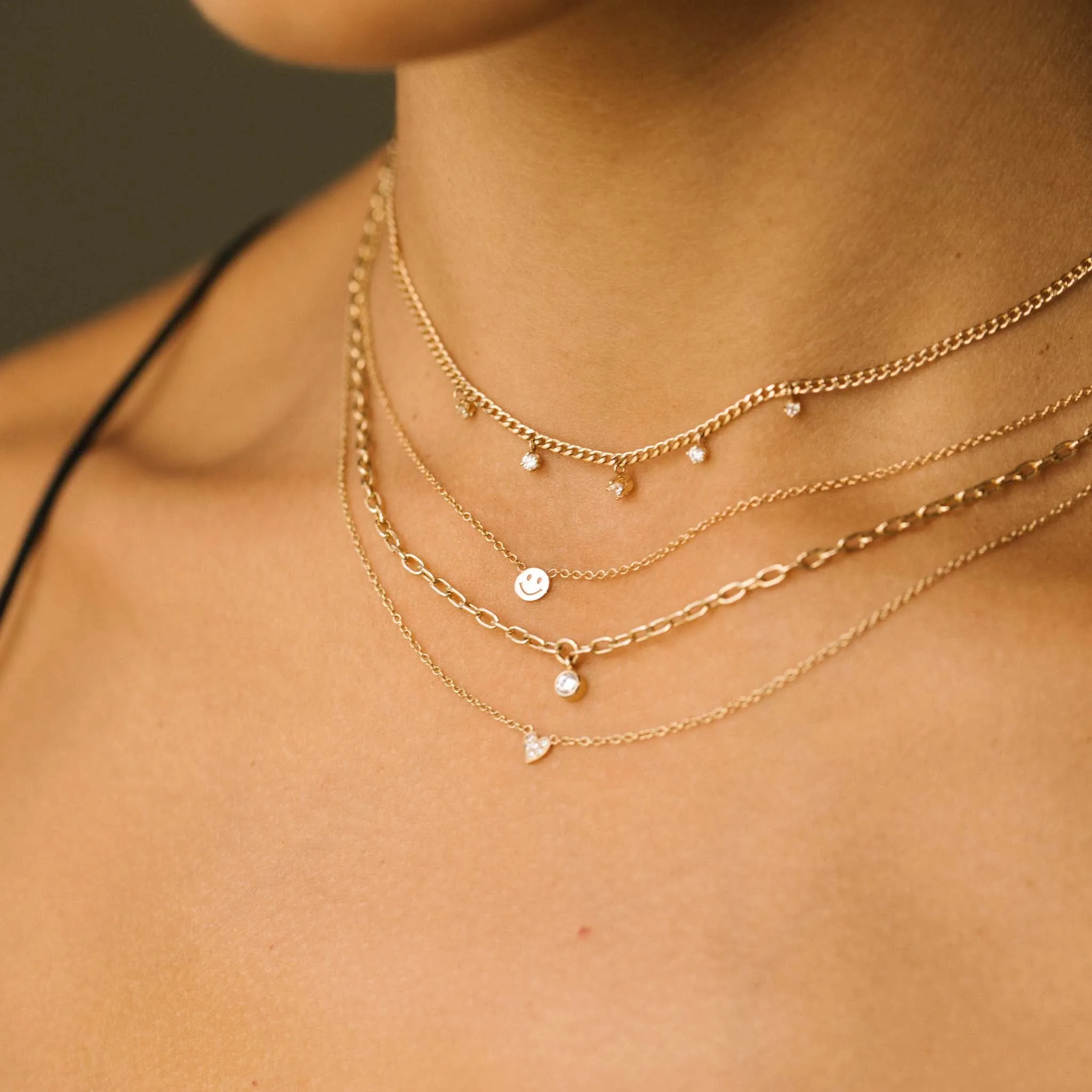 14k Itty Bitty Pavé Diamond Heart Necklace sold by Zoe Chicco product image thumbnail 2