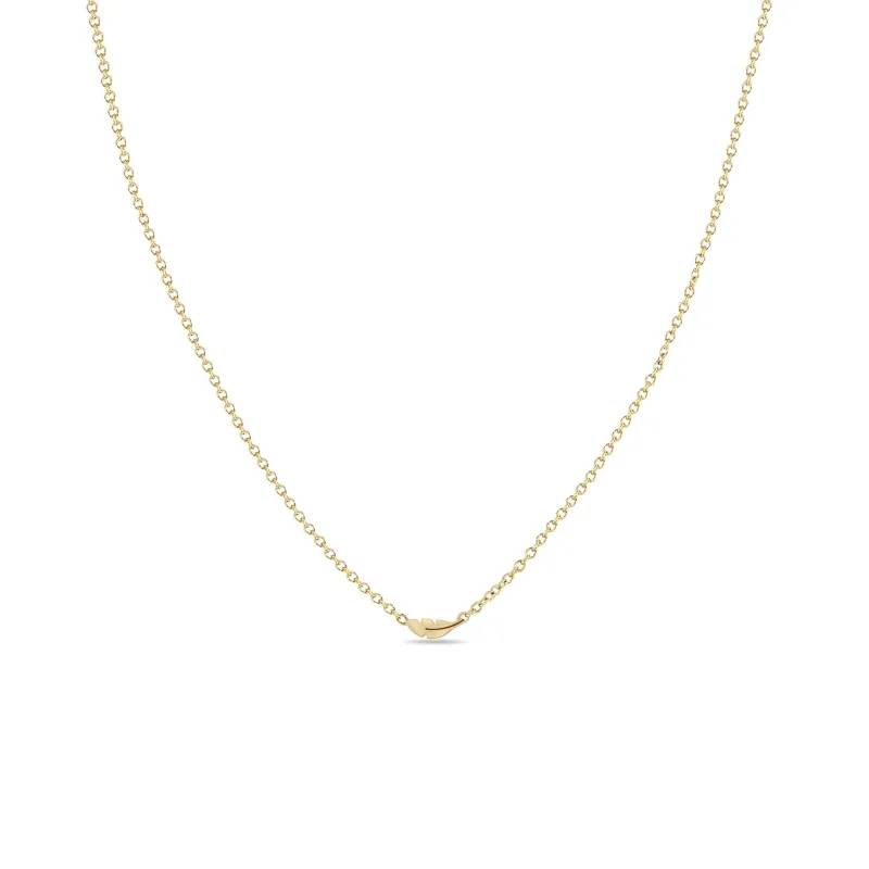 14k Itty Bitty Feather Necklace sold by Zoe Chicco
