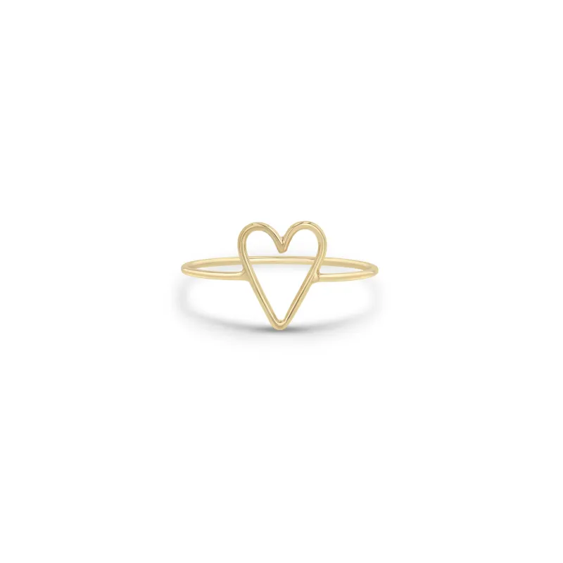 14k Gold Open Heart Ring sold by Zoe Chicco