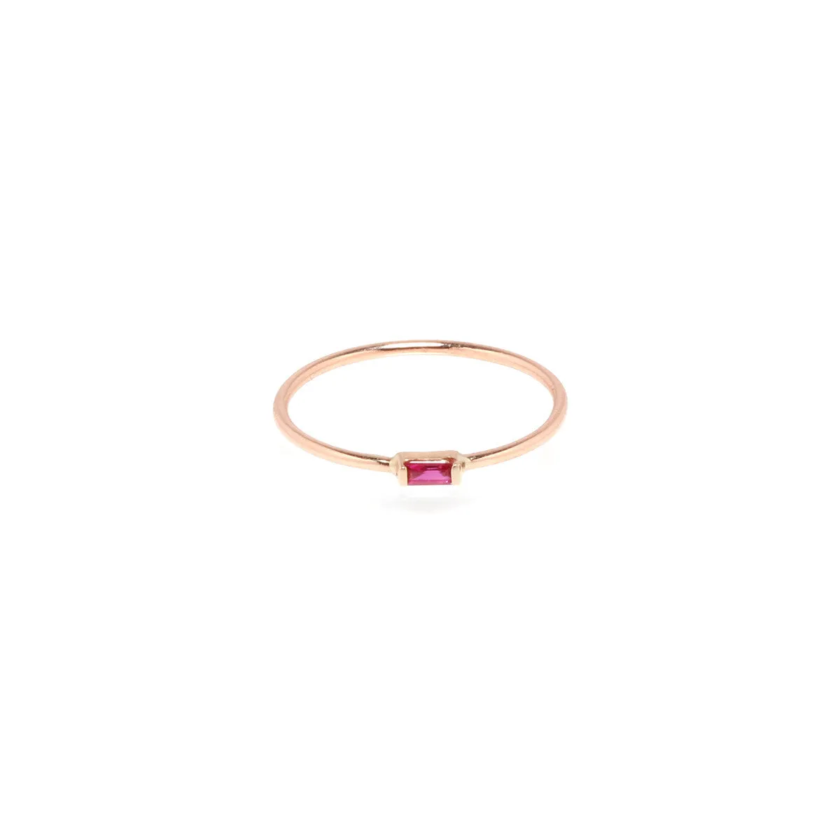 14k Horizontal Ruby Baguette Ring sold by Zoe Chicco product image thumbnail 4