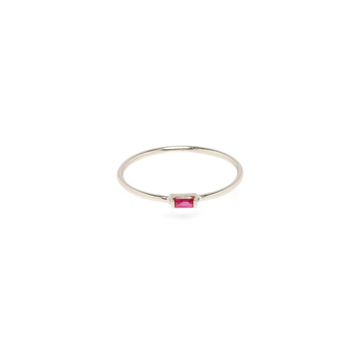 14k Horizontal Ruby Baguette Ring sold by Zoe Chicco product image thumbnail 5