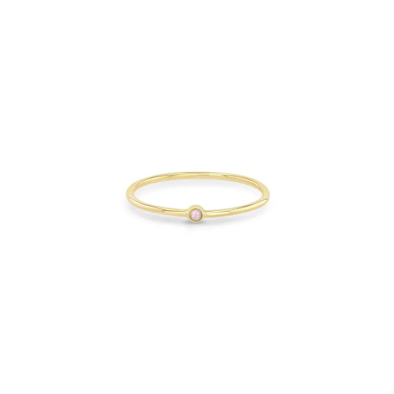 14k Tiny Opal Bezel Ring sold by Zoe Chicco