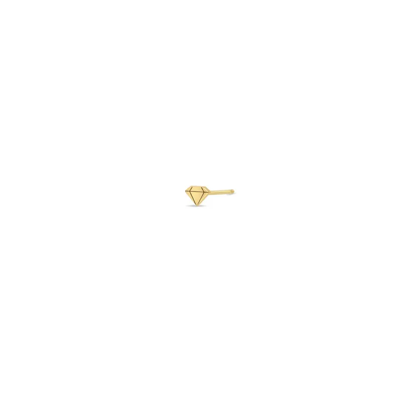 14k Itty Bitty Faceted Diamond Stud sold by Zoe Chicco