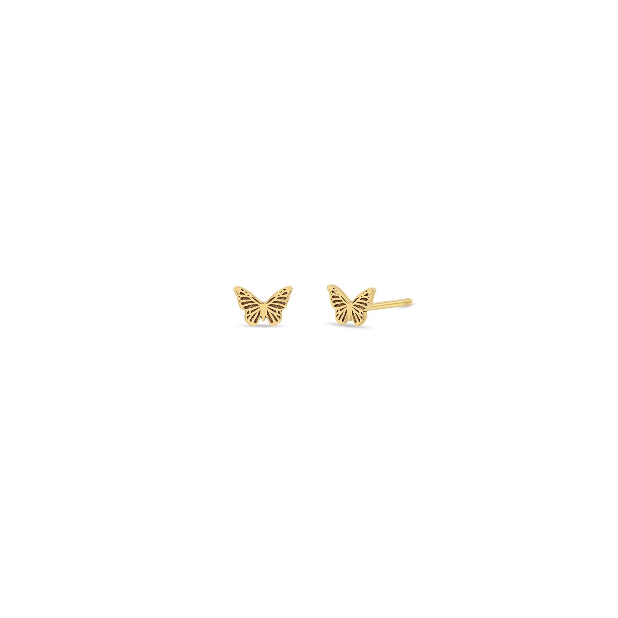 14k Itty Bitty Butterfly Stud sold by Zoe Chicco product image thumbnail 5