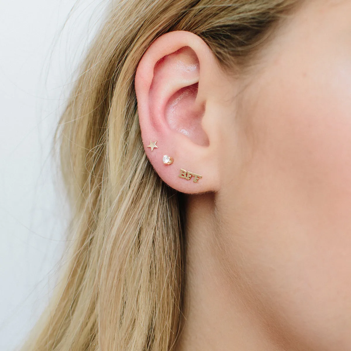 14k Itty Bitty Star Stud sold by Zoe Chicco product image thumbnail 5