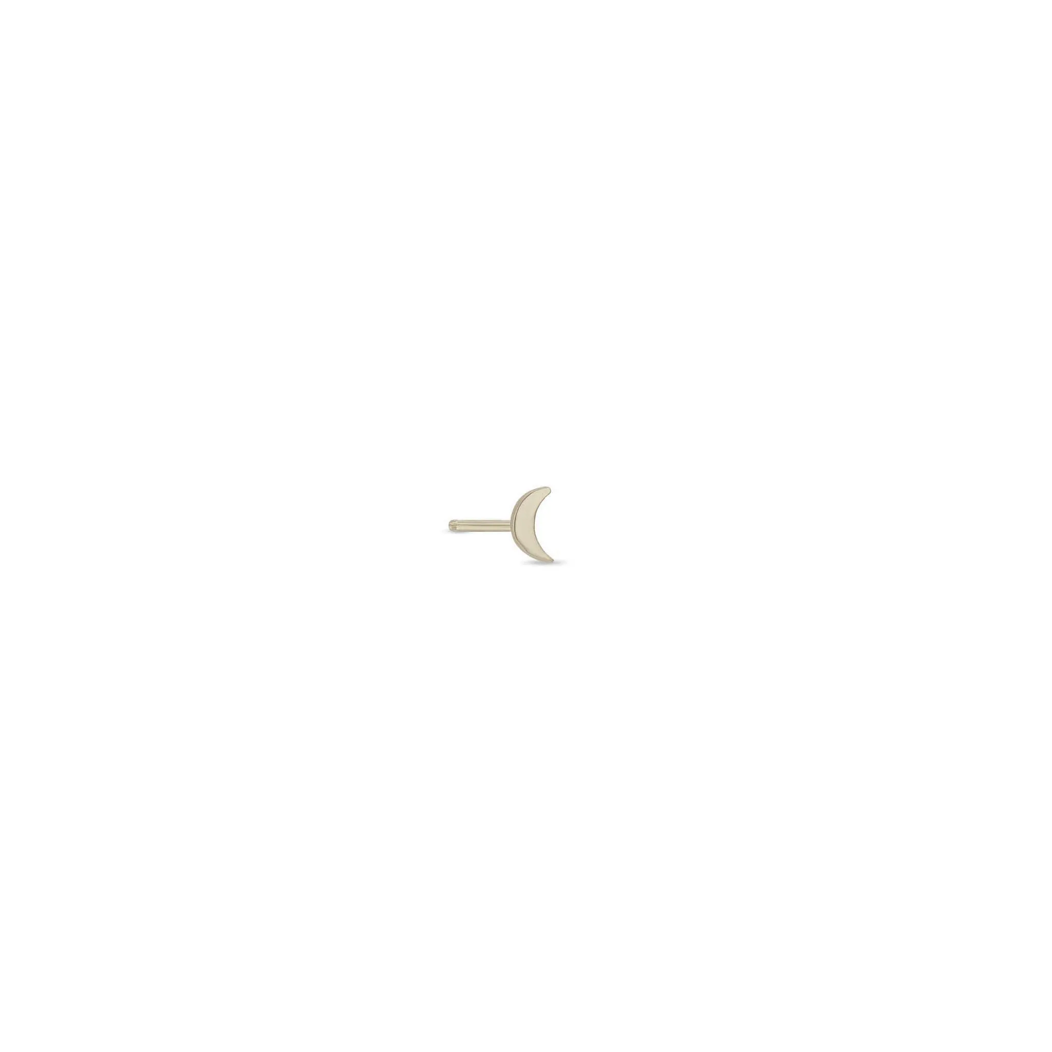 14k Itty Bitty Crescent Moon Stud sold by Zoe Chicco product image thumbnail 5
