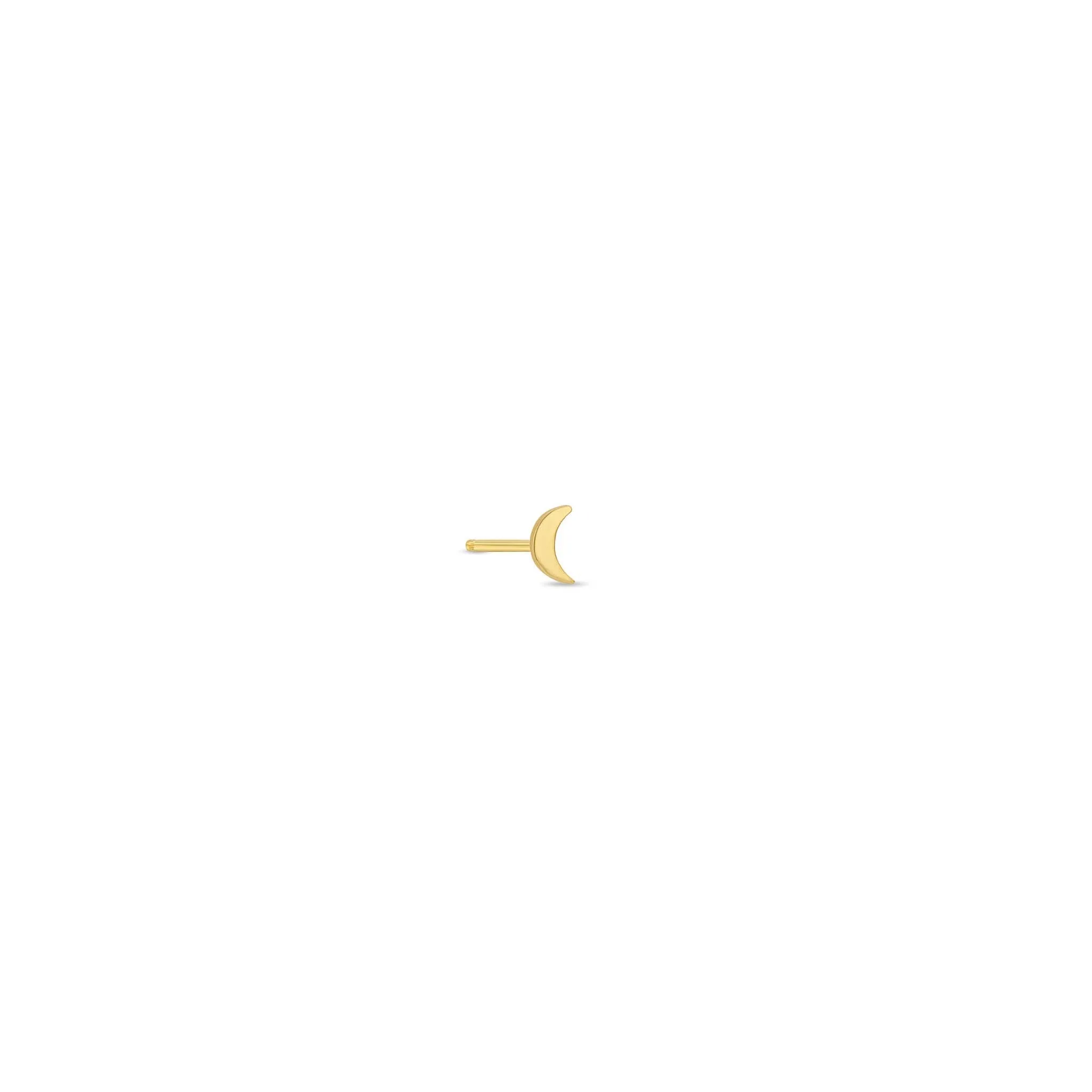 14k Itty Bitty Crescent Moon Stud sold by Zoe Chicco
