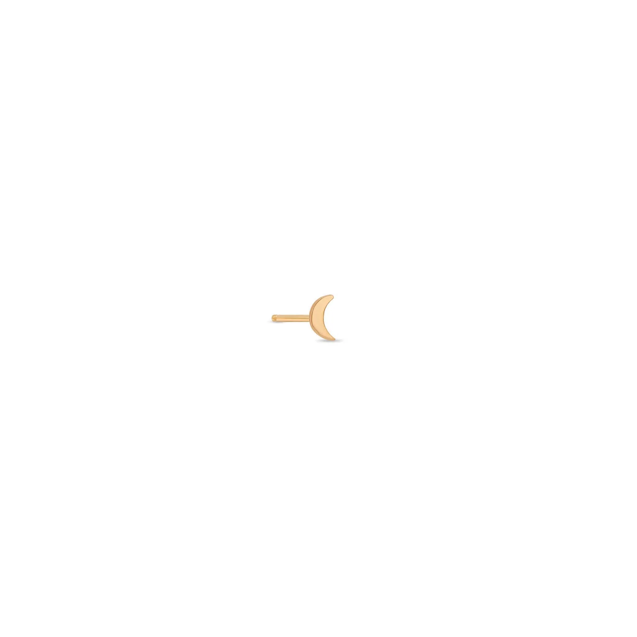 14k Itty Bitty Crescent Moon Stud sold by Zoe Chicco product image thumbnail 4