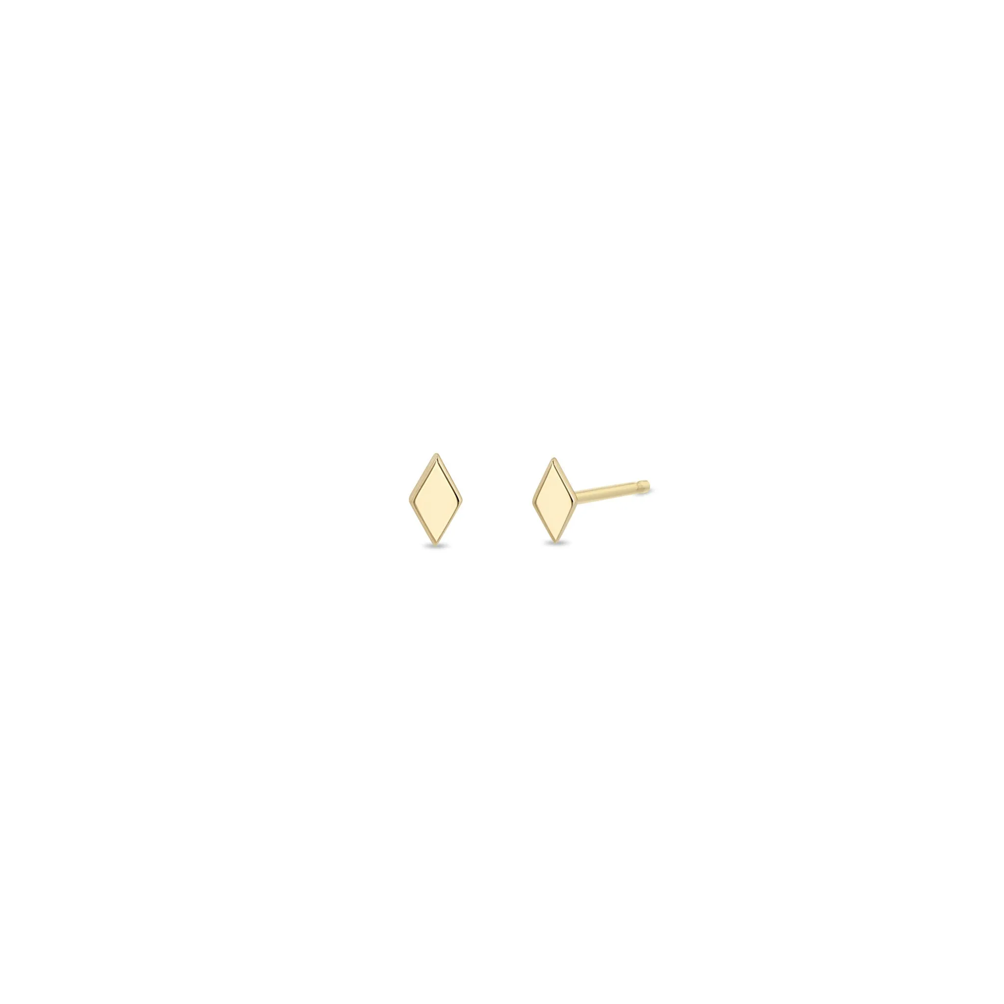14k Itty Bitty Diamond Shape Stud sold by Zoe Chicco product image thumbnail 2