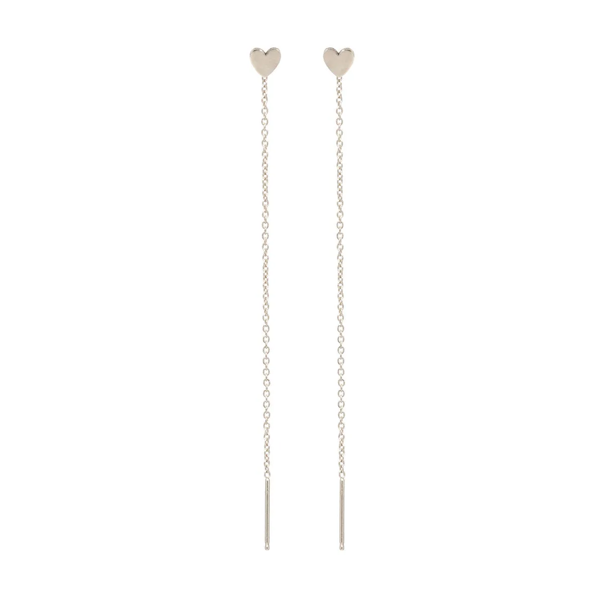 14k Itty Bitty Heart Threader Earrings sold by Zoe Chicco product image thumbnail 4