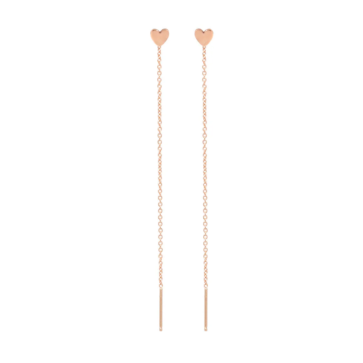 14k Itty Bitty Heart Threader Earrings sold by Zoe Chicco product image thumbnail 3