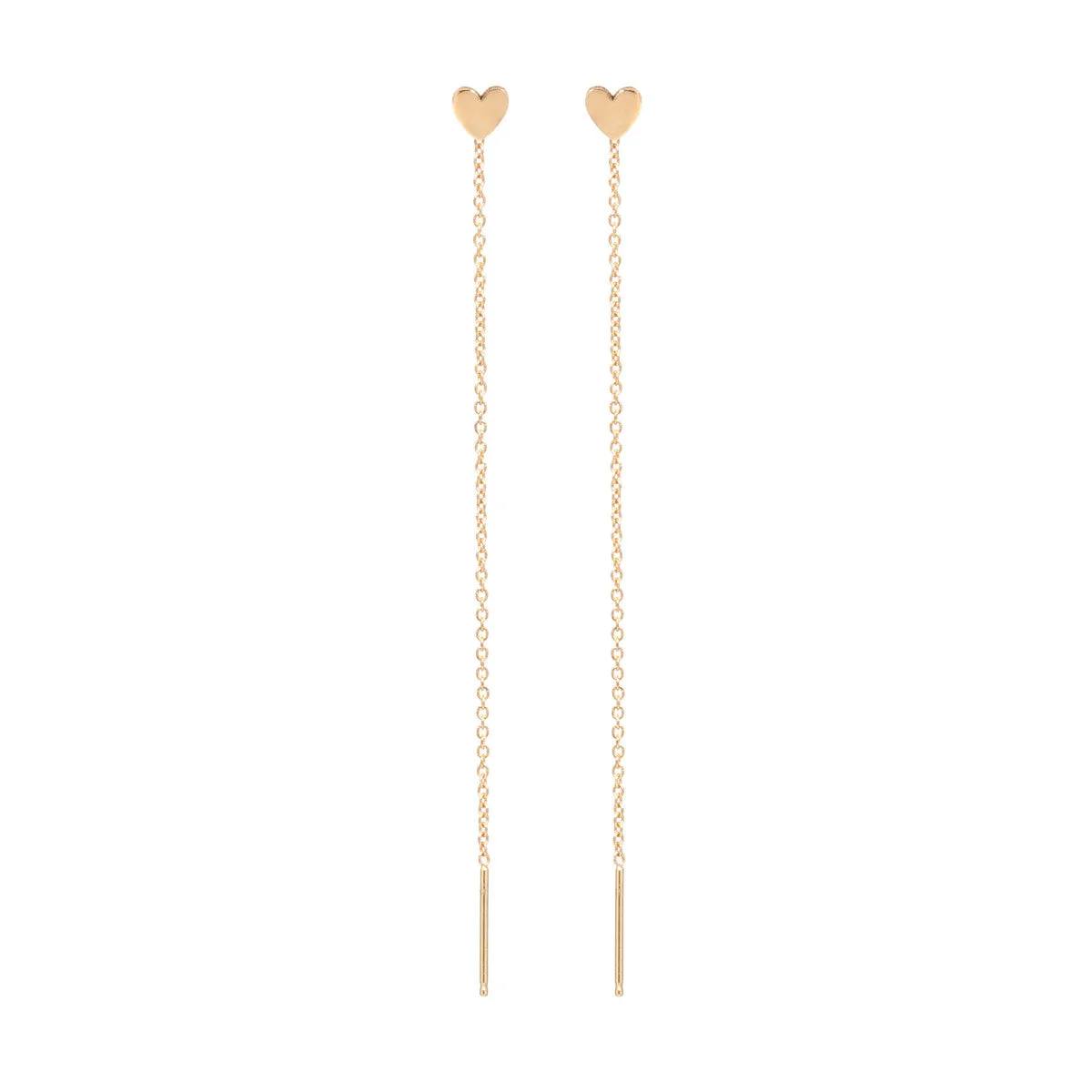 14k Itty Bitty Heart Threader Earrings sold by Zoe Chicco