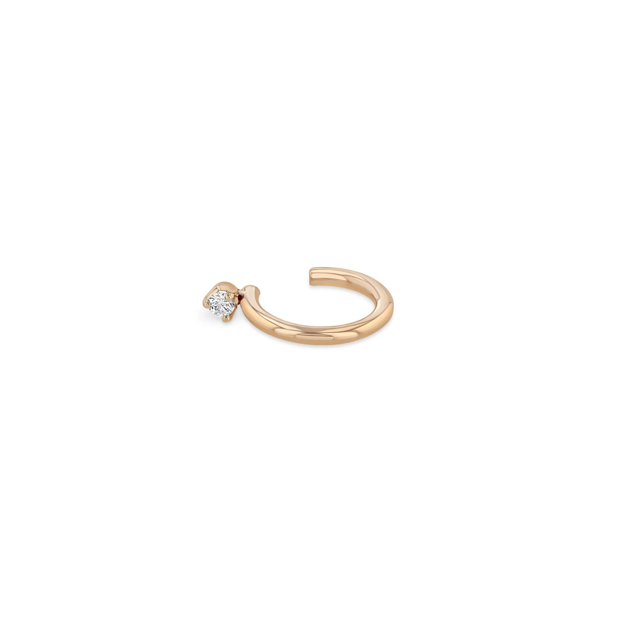 14k Prong Diamond Thick Ear Cuff sold by Zoe Chicco product image thumbnail 5