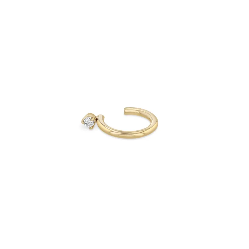 14k Prong Diamond Thick Ear Cuff sold by Zoe Chicco