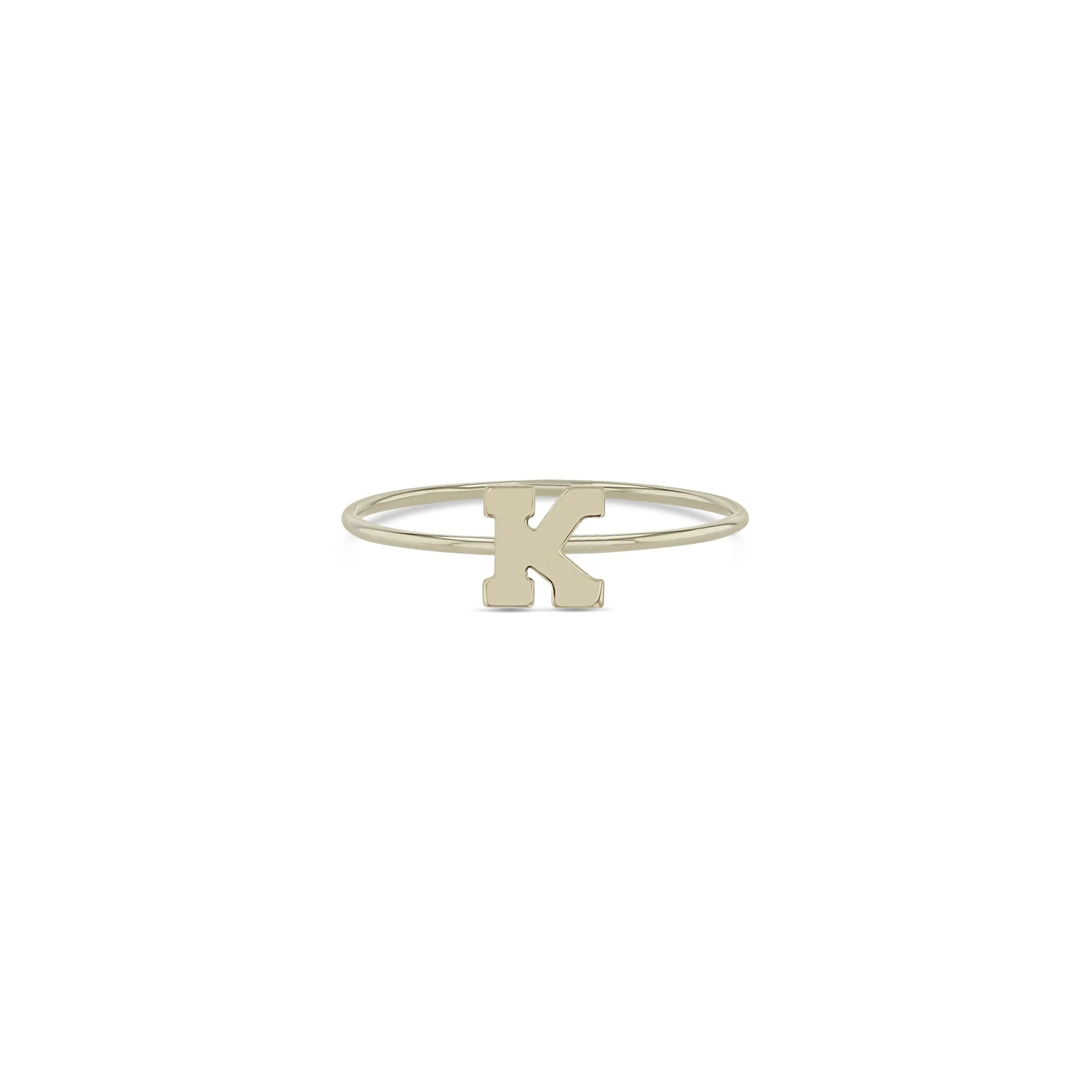 14k Gold Initial Letter Ring sold by Zoe Chicco product image thumbnail 4