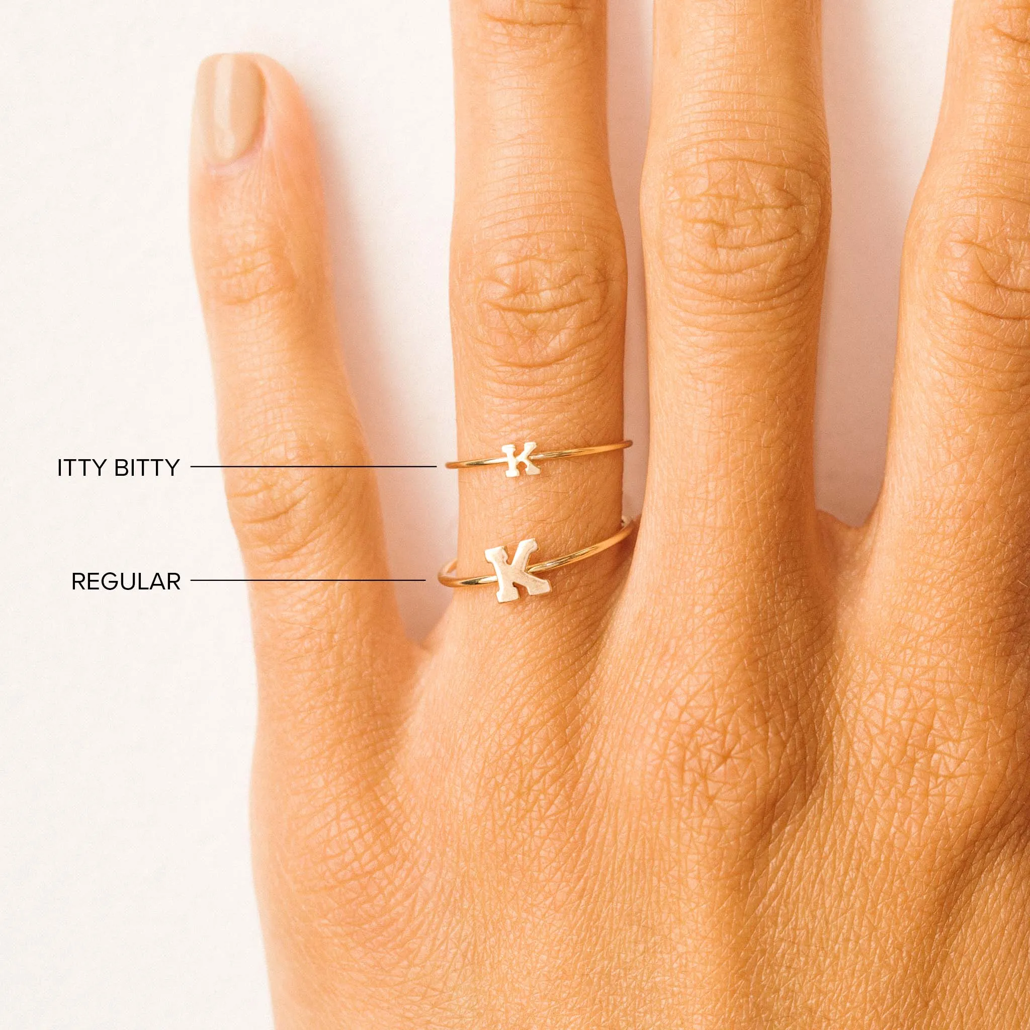 14k Pavé Diamond Initial Letter Ring sold by Zoe Chicco product image thumbnail 4