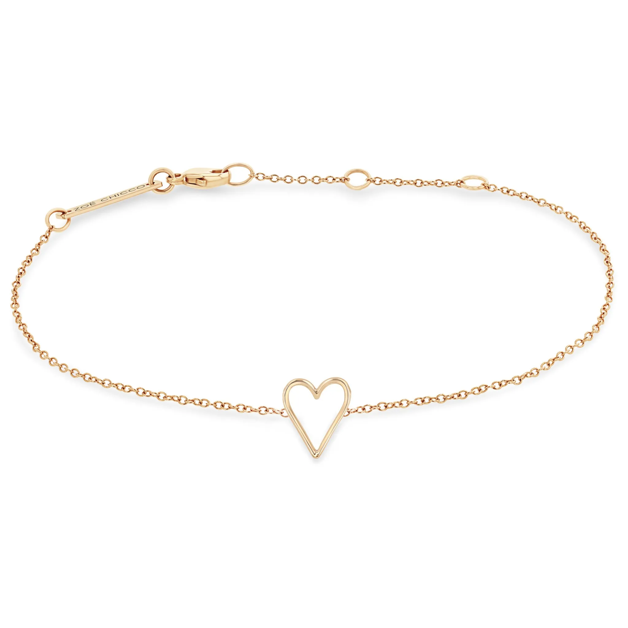 14k Tiny Open Heart Bracelet sold by Zoe Chicco product image thumbnail 2