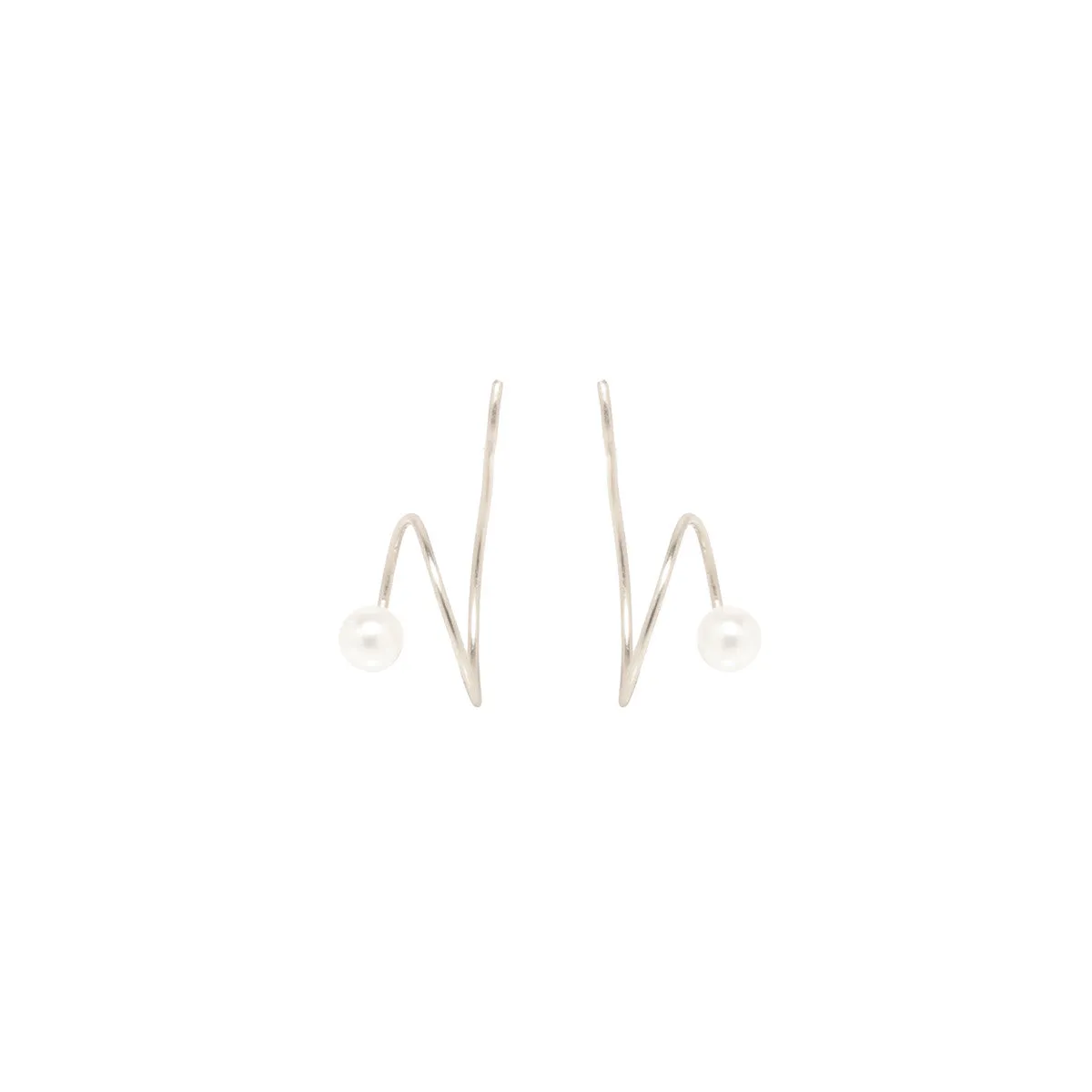 14k Small Pearl Swirl Hoops sold by Zoe Chicco product image thumbnail 4