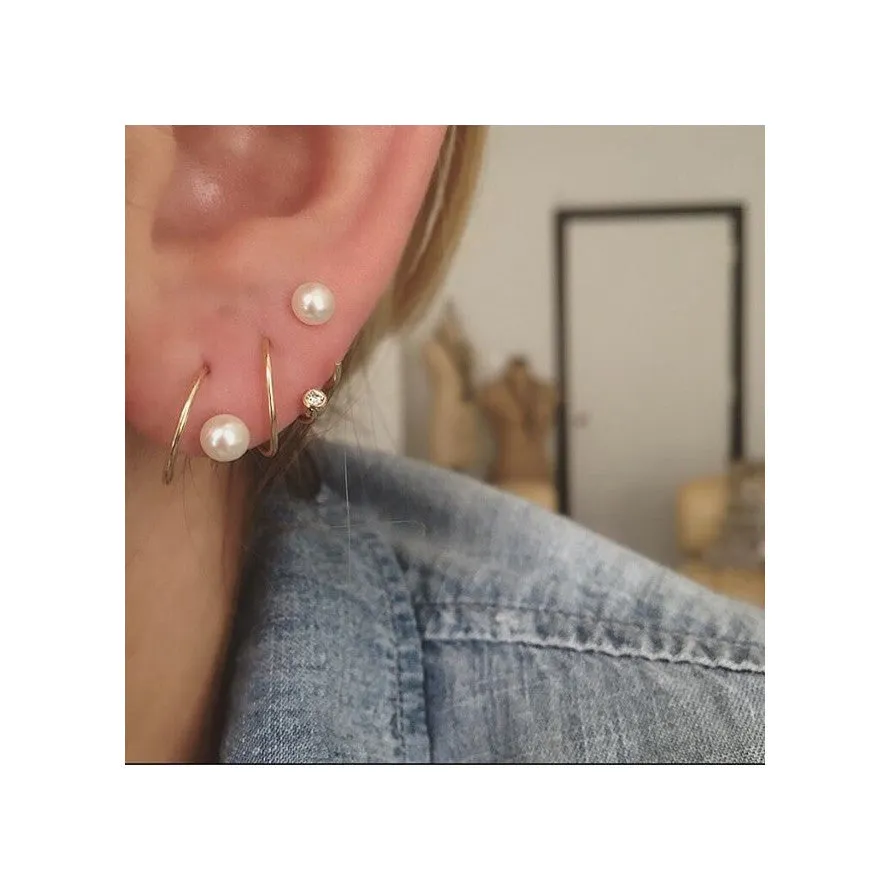 14k Small Pearl Swirl Hoops sold by Zoe Chicco product image thumbnail 2