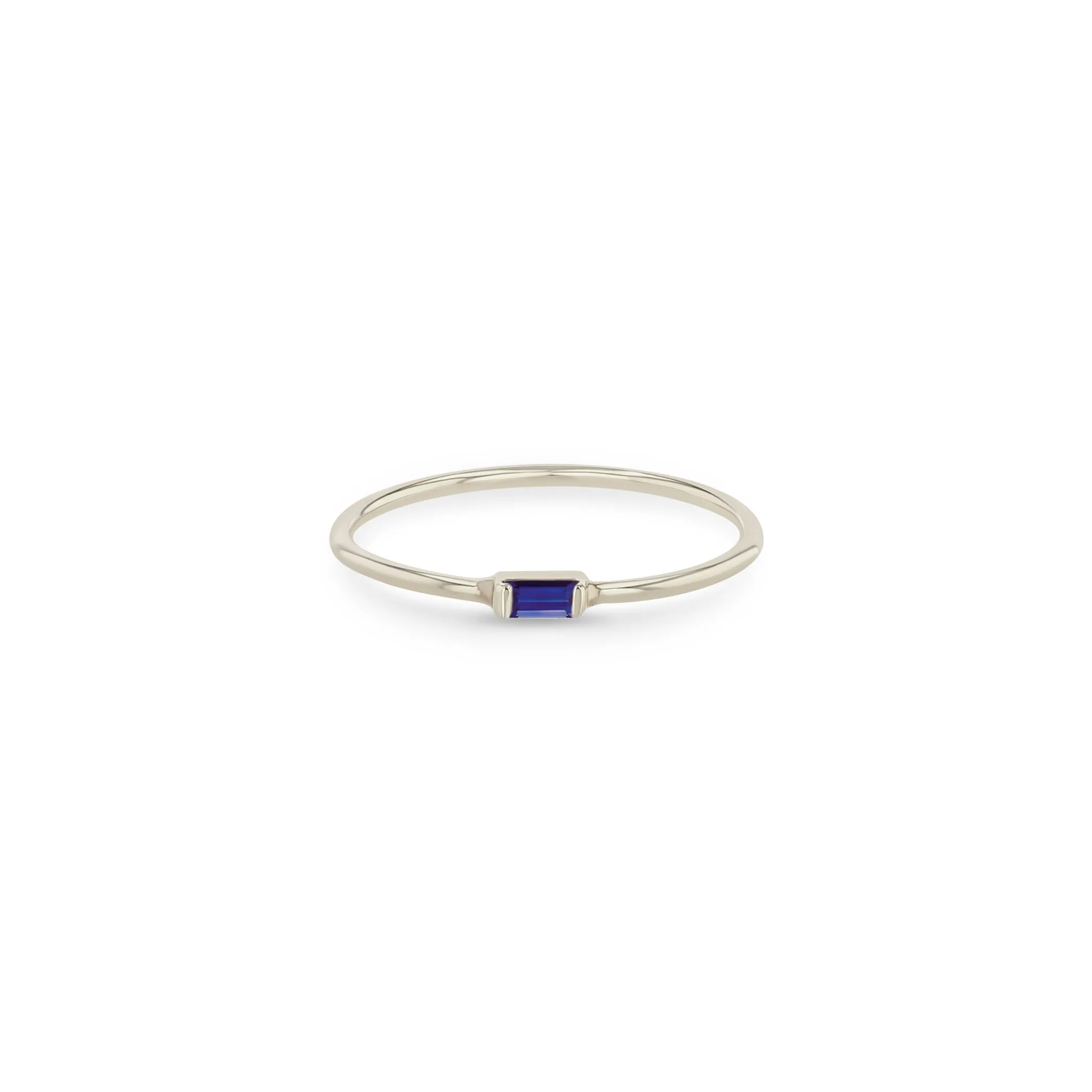 14k Horizontal Blue Sapphire Baguette Ring sold by Zoe Chicco product image thumbnail 4