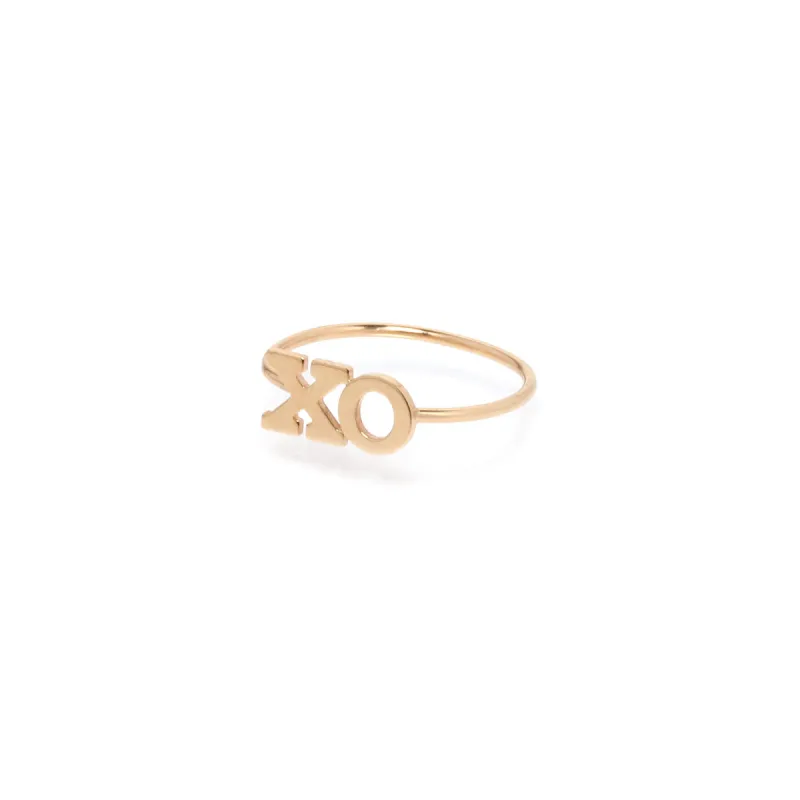 14k 2 Initial Letter Ring sold by Zoe Chicco