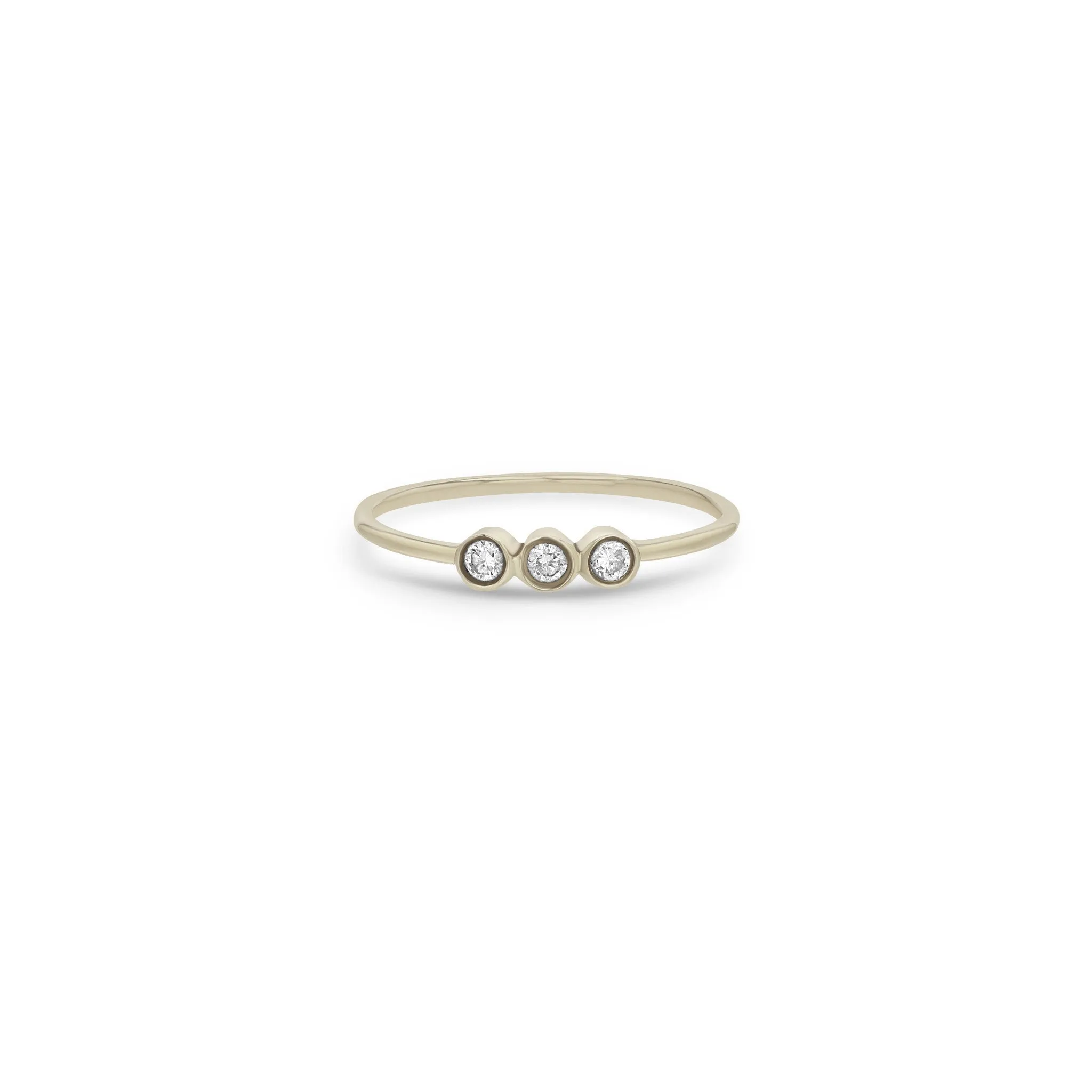 14k 3 Diamond Bezel Ring sold by Zoe Chicco product image thumbnail 4