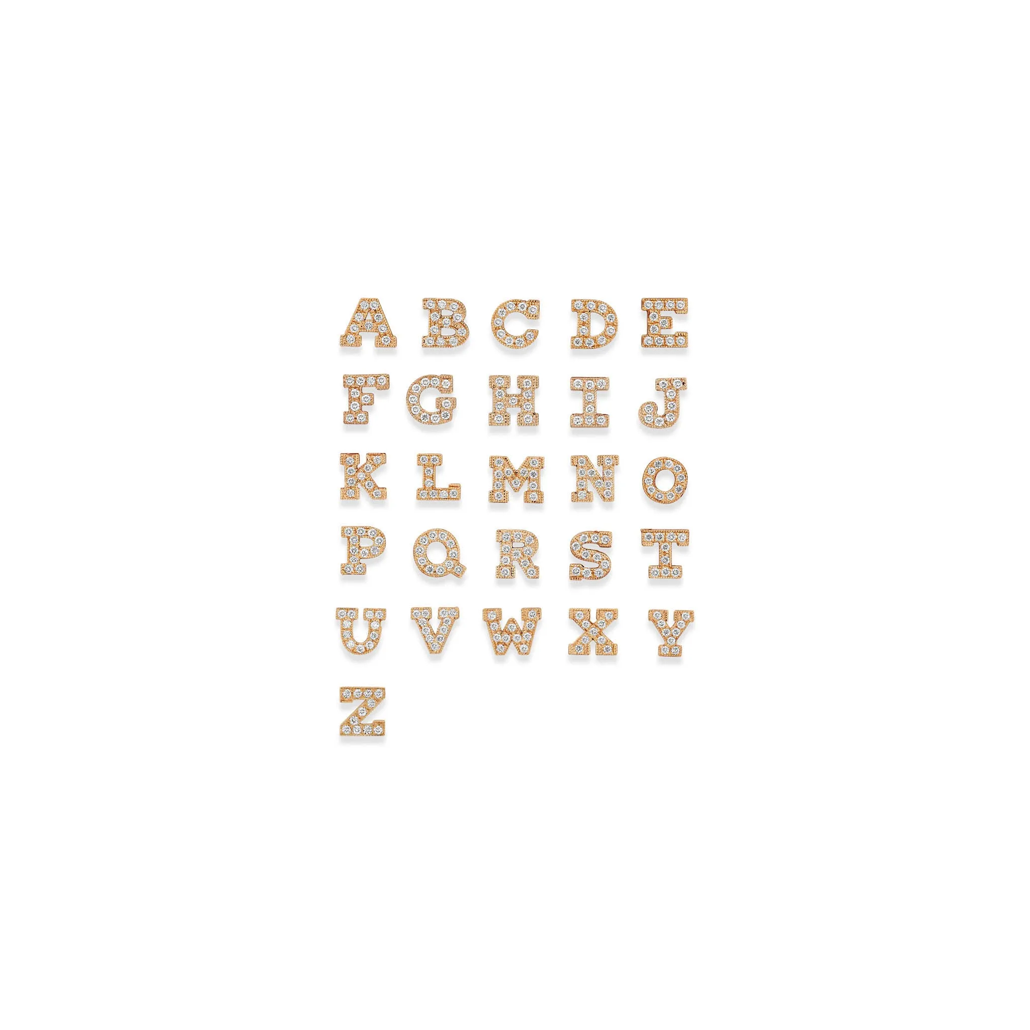 14k 2 Pavé Diamond Initial Letter Thin Cuff sold by Zoe Chicco product image thumbnail 5