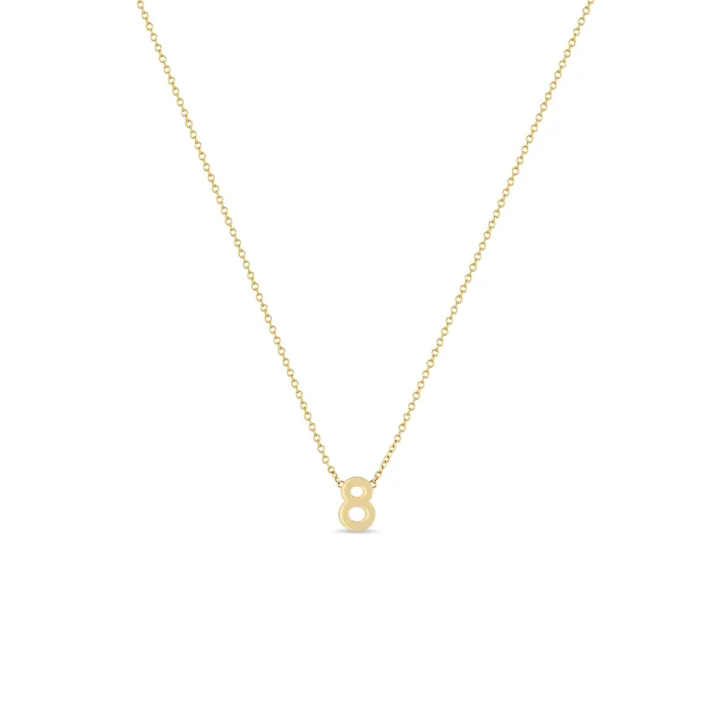 14k Gold Custom Number Necklace sold by Zoe Chicco
