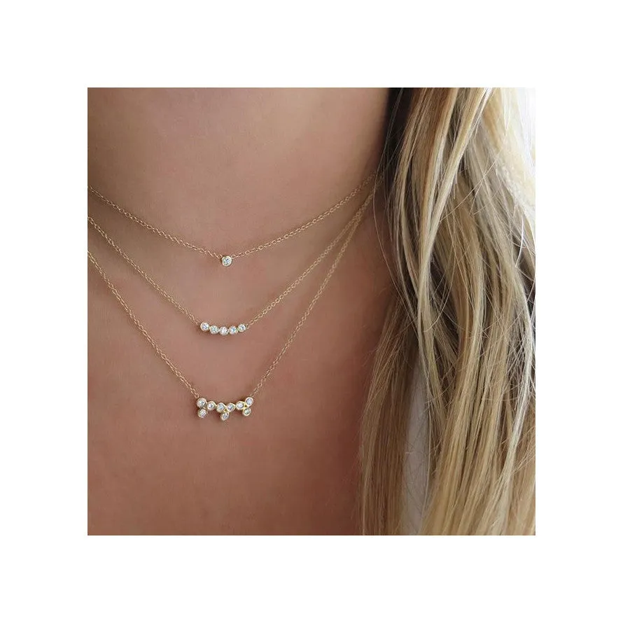 14k 5 Diamond Bezel Necklace sold by Zoe Chicco product image thumbnail 2