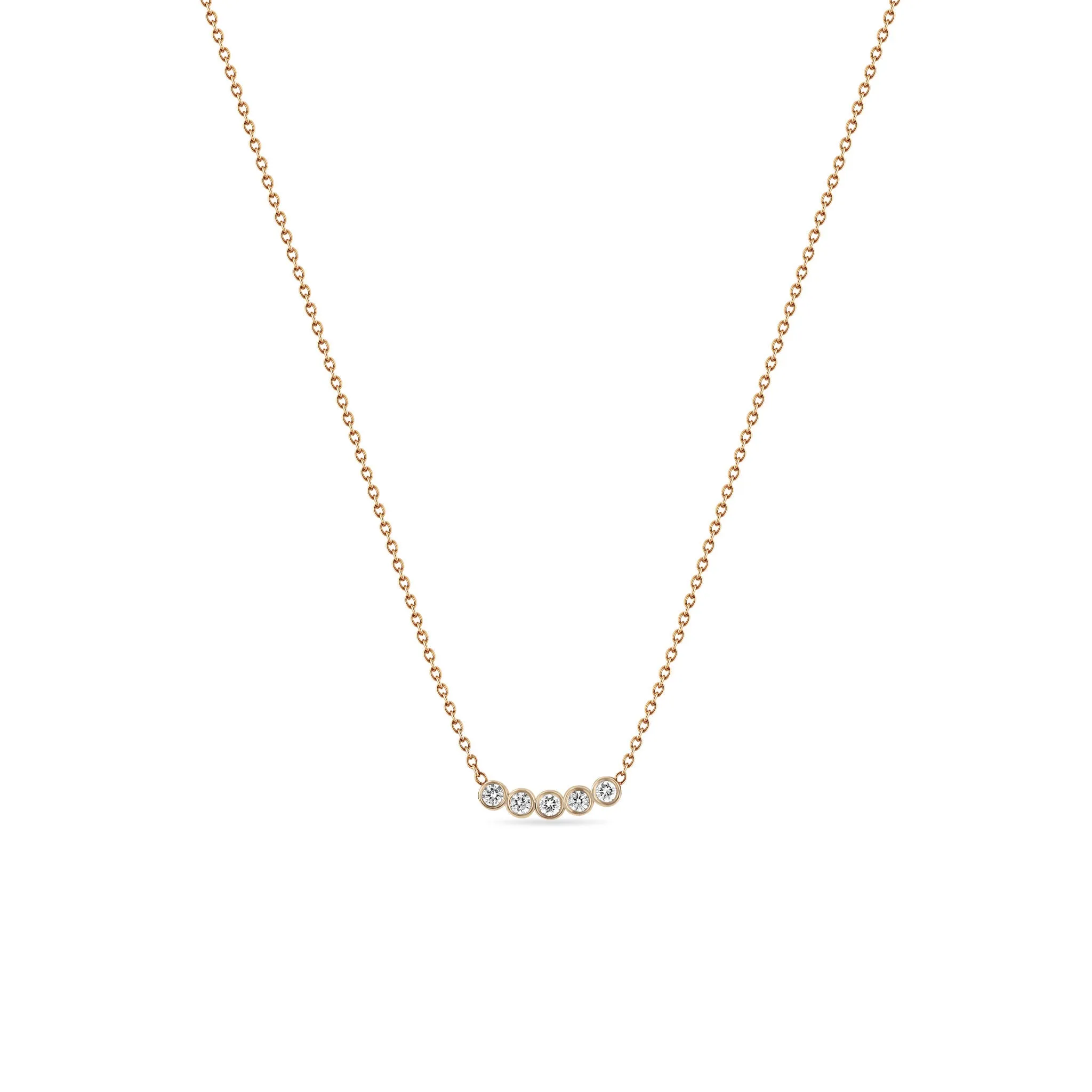 14k 5 Diamond Bezel Necklace sold by Zoe Chicco product image thumbnail 3