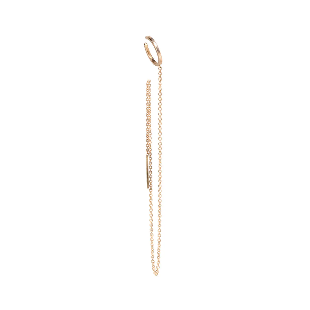 14k Gold Ear Cuff & Long Chain Threader sold by Zoe Chicco