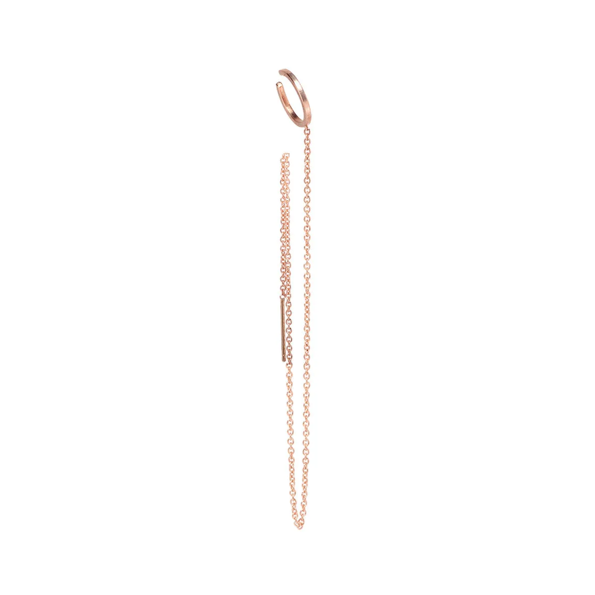 14k Gold Ear Cuff & Long Chain Threader sold by Zoe Chicco product image thumbnail 2