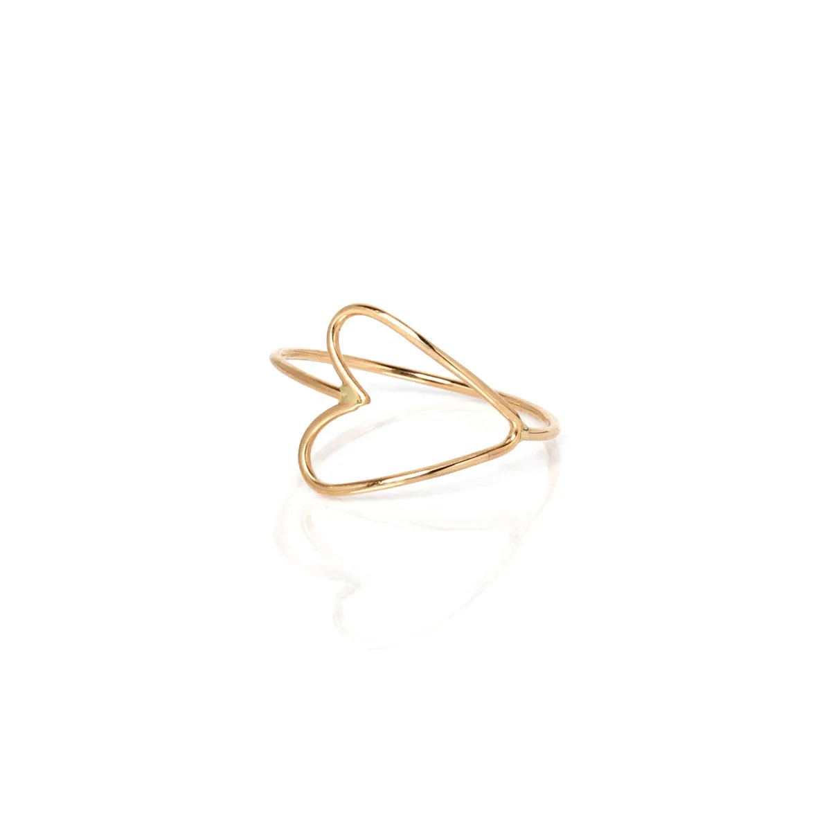 14k Gold Sideways Open Heart Ring sold by Zoe Chicco