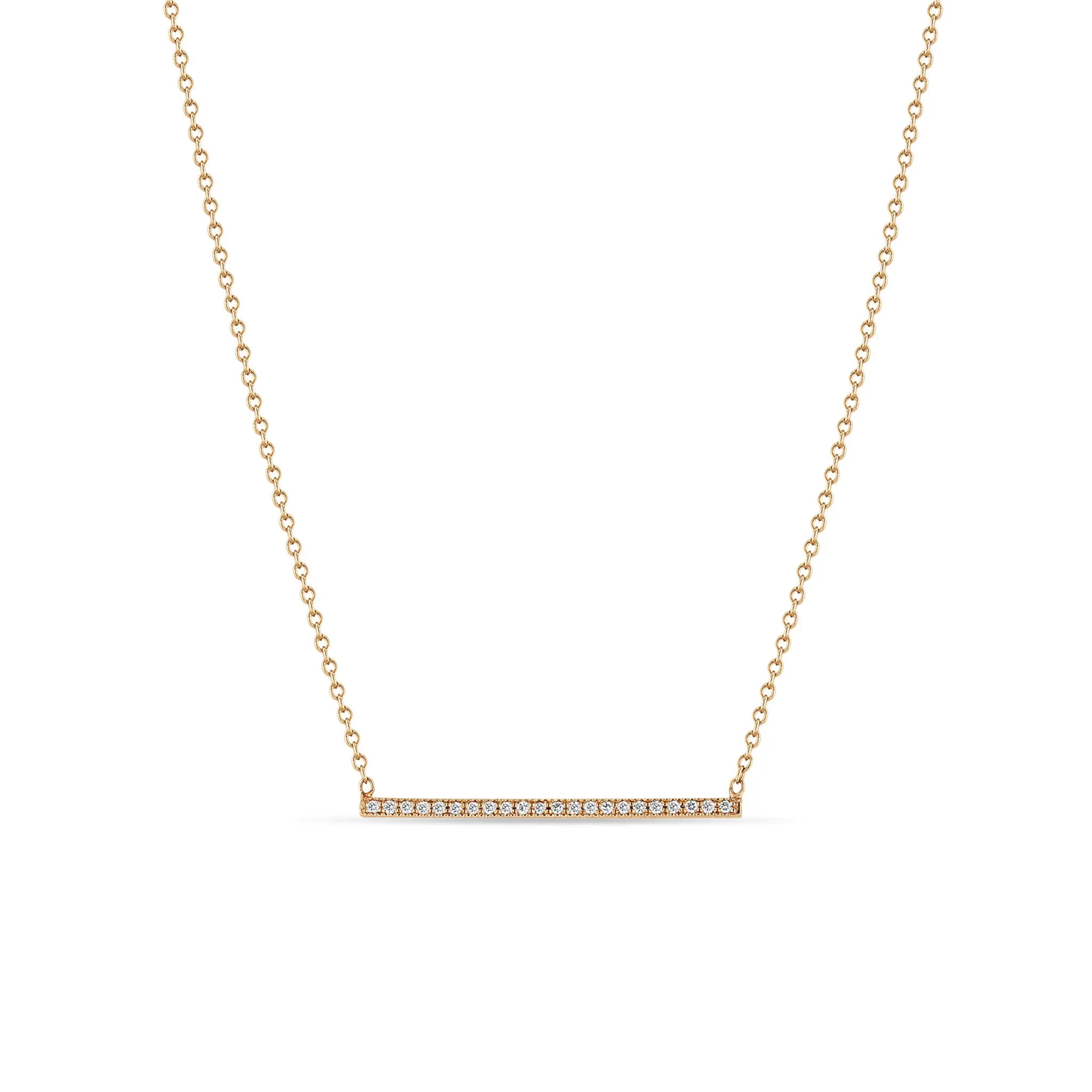 14k Pavé Diamond Thin Bar Necklace sold by Zoe Chicco product image thumbnail 3