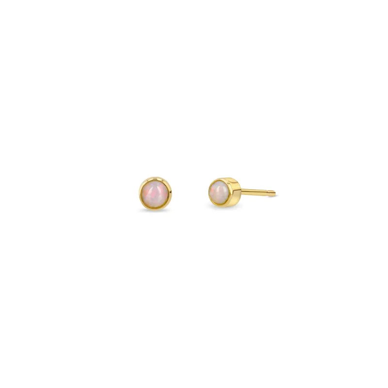 14k Opal Bezel Studs sold by Zoe Chicco