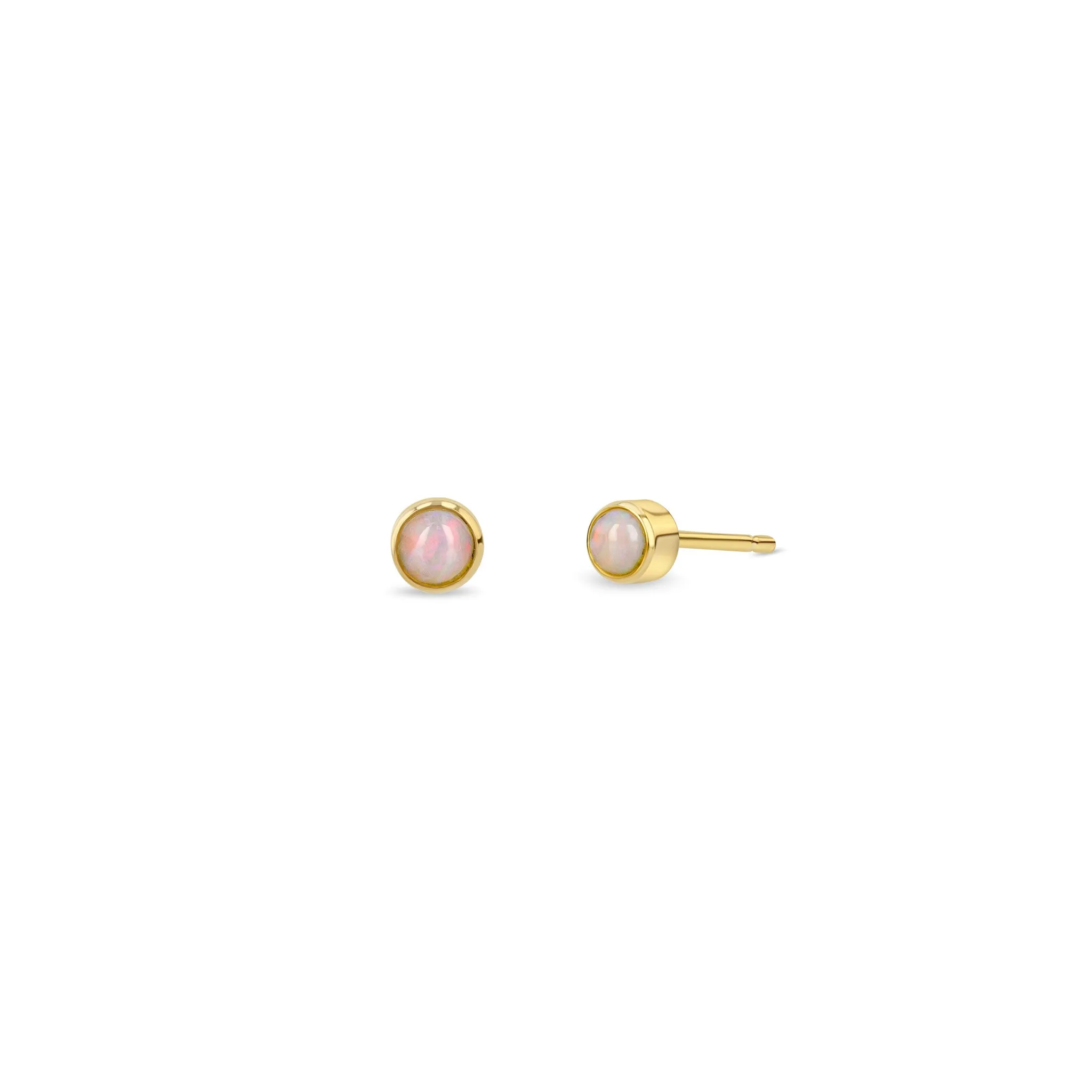 14k Opal Bezel Studs sold by Zoe Chicco
