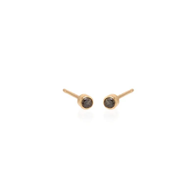 14k Black Diamond Studs sold by Zoe Chicco