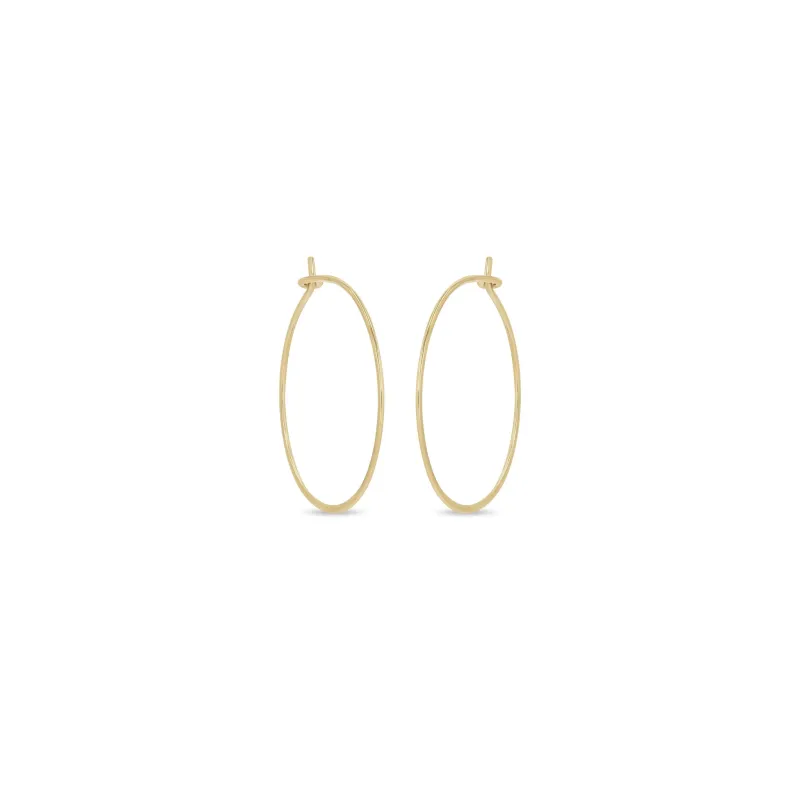 14k Small Thin Hammered Hoops sold by Zoe Chicco