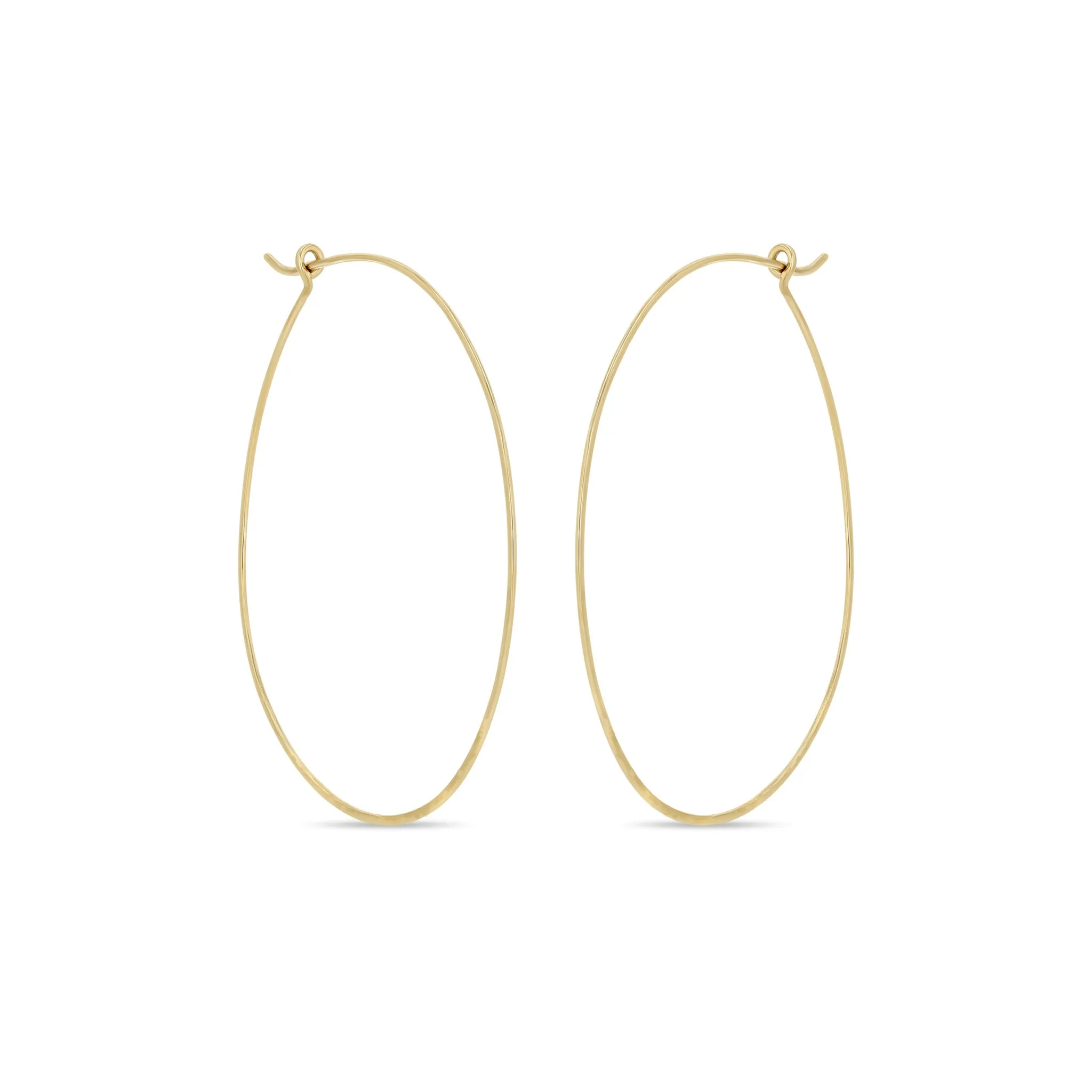 14k Large Thin Hammered Hoops sold by Zoe Chicco