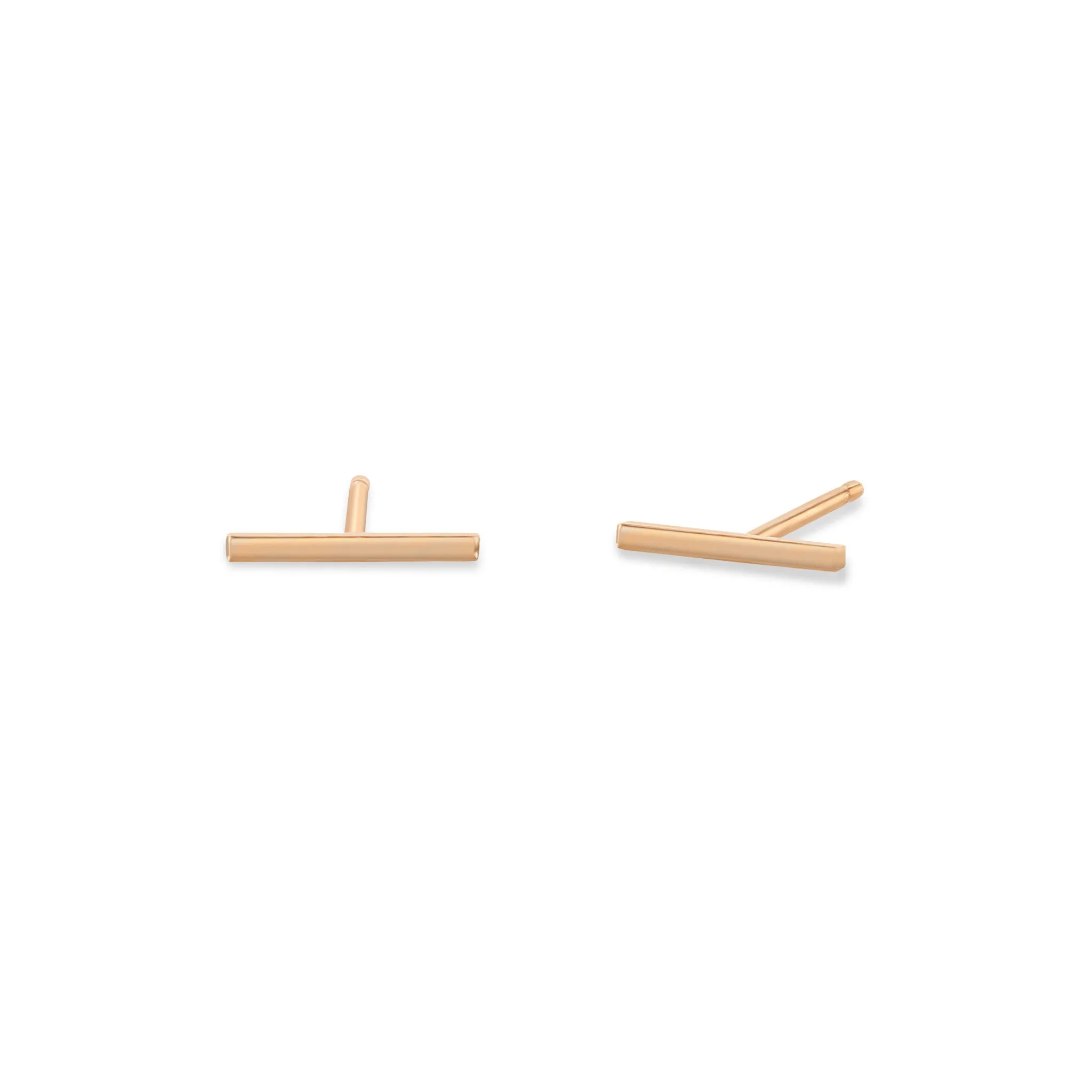 14k Thin Bar Studs sold by Zoe Chicco product image thumbnail 3
