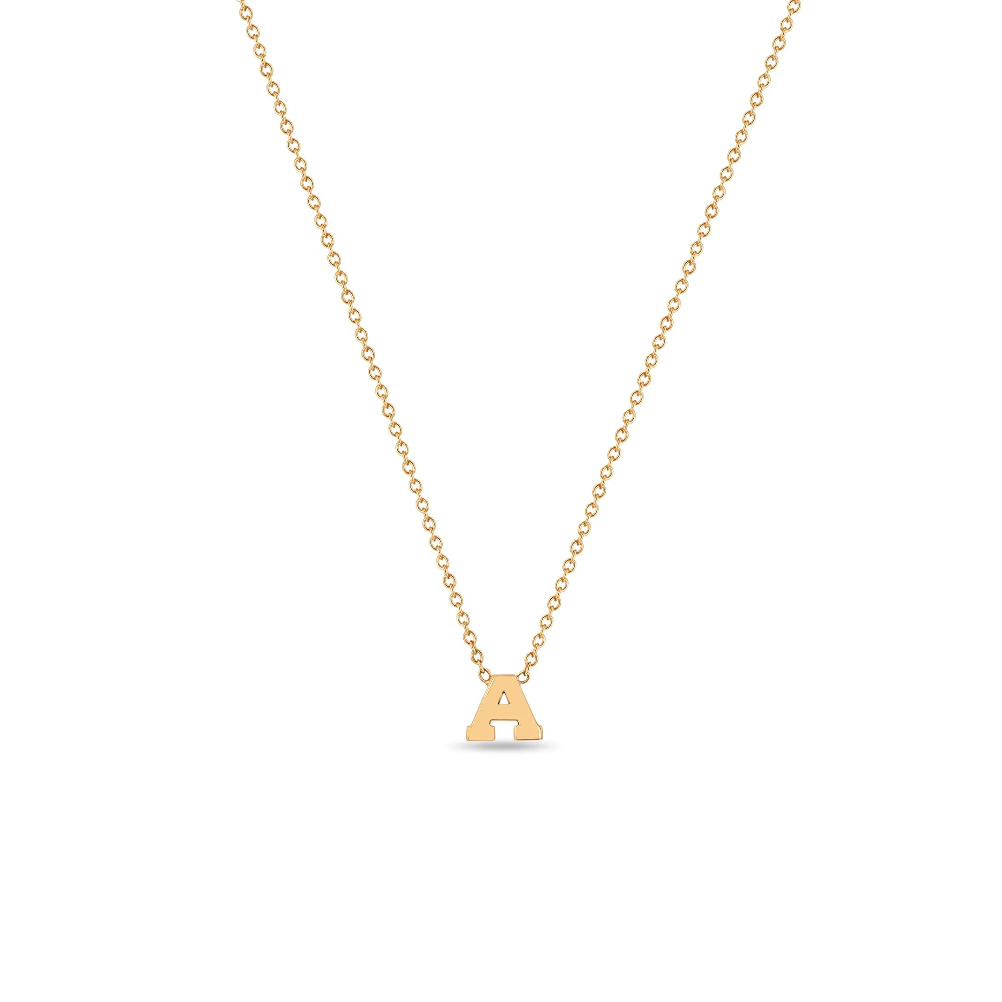 14k Gold Initial Letter Necklace sold by Zoe Chicco product image thumbnail 4