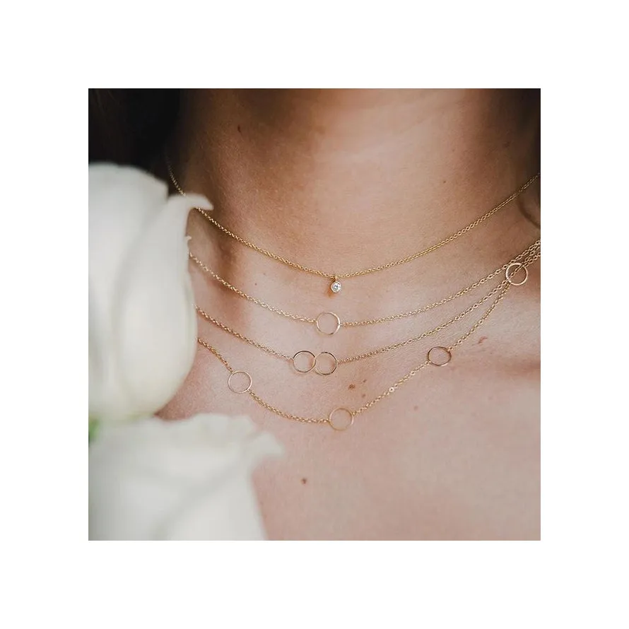 14k Tiny Circle Necklace sold by Zoe Chicco product image thumbnail 2