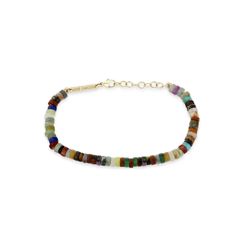 14k Gold & Mixed Gemstone Heishi Bead Bracelet - SALE sold by Zoe Chicco