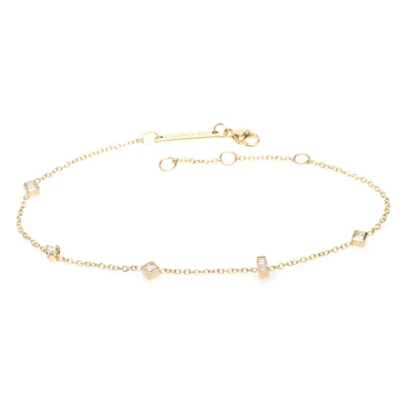 14k Paris Mixed Cut Diamond Station Bracelet - SALE sold by Zoe Chicco