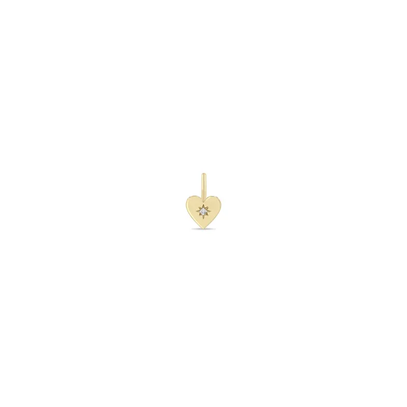 14k Single Midi Bitty Star Set Diamond Heart Charm sold by Zoe Chicco