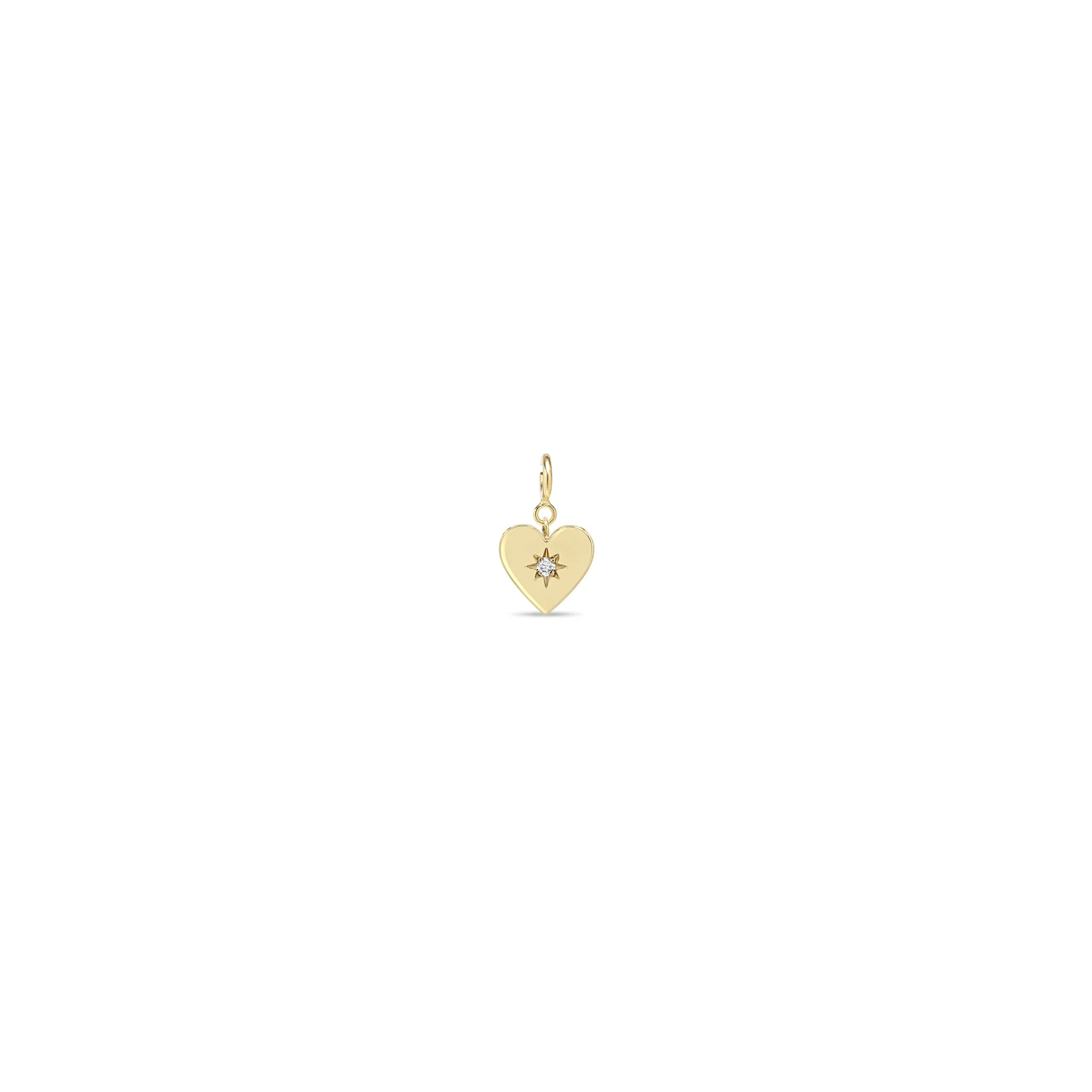 14k Single Midi Bitty Star Set Diamond Heart Charm sold by Zoe Chicco product image thumbnail 4