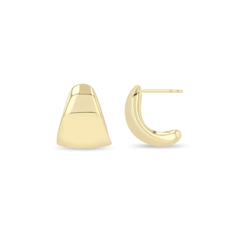14k Tapered Flat Huggie Hoops - SALE sold by Zoe Chicco
